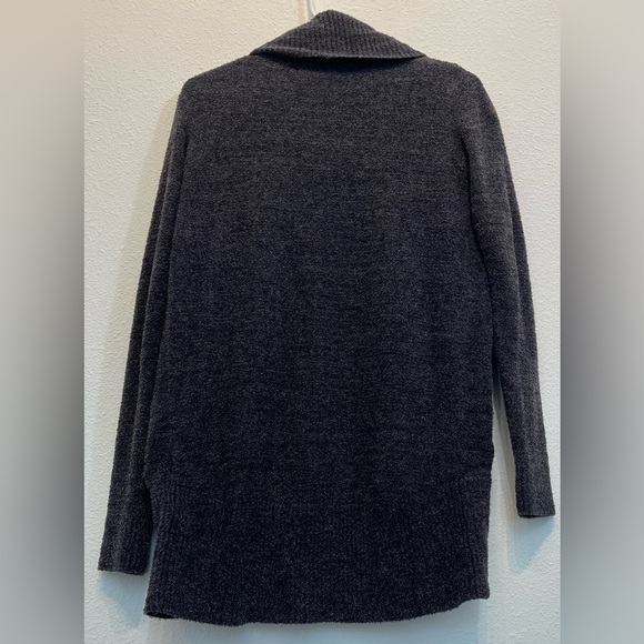 Barefoot Dreams Cozy Chic Lite Charcoal Gray Cardigan Pockets XS S - Picture 4 of 9